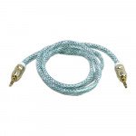 Wholesale Auxiliary Music Cable 3.5mm to 3.5mm Heavy Duty Braided Wire (Green)